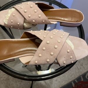Halston Heritage Blush Studded Mules